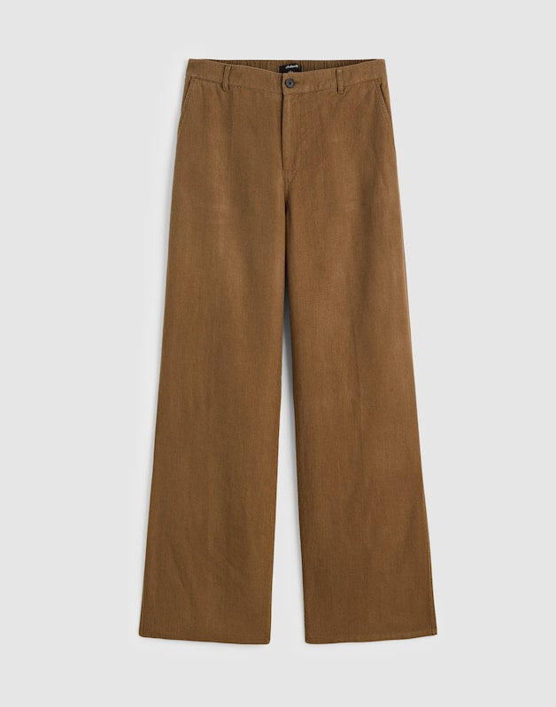 The Tall Zoe Relaxed Straight Pant in 100% Linen SAFARI KHAKI