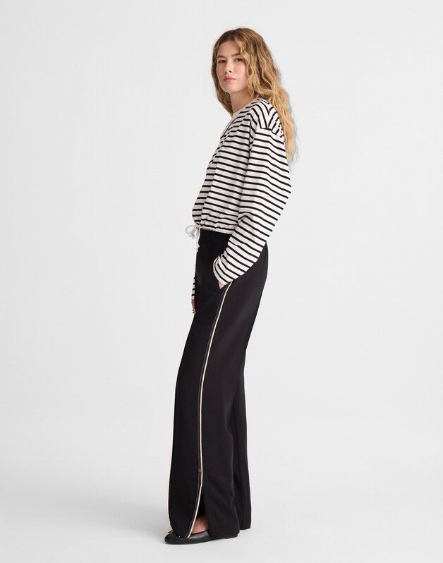 Pull-On Bootcut Track Pant JET BLACK