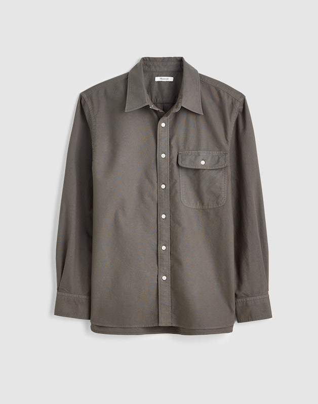 Single-Pocket Shirt in Allday Oxford PELICAN GREEN