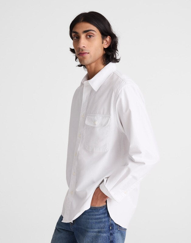 Single-Pocket Shirt in Allday Oxford WHITE