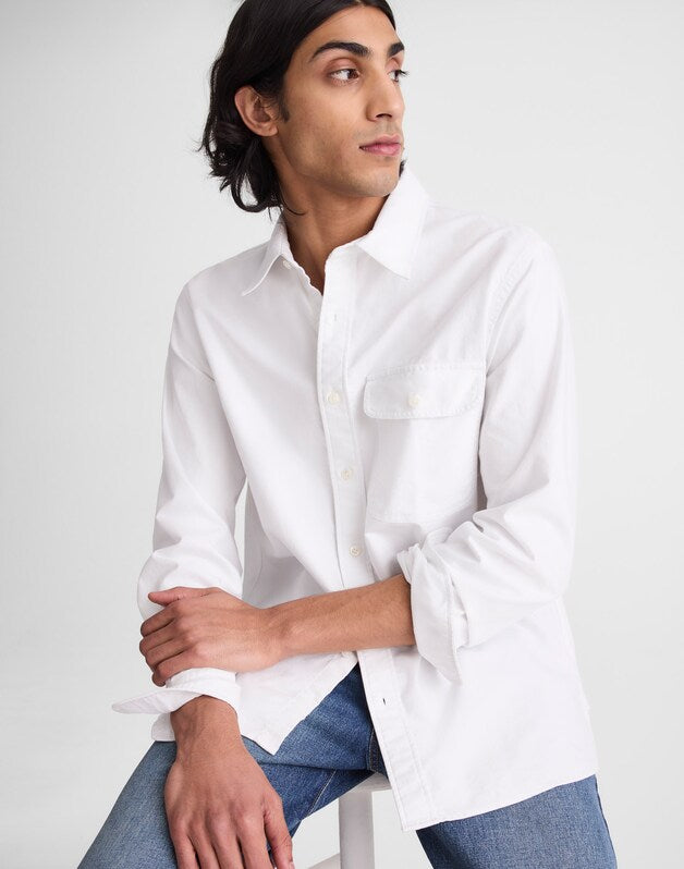 Single-Pocket Shirt in Allday Oxford WHITE