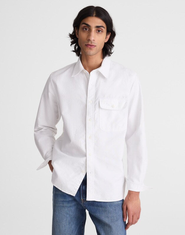 Single-Pocket Shirt in Allday Oxford WHITE