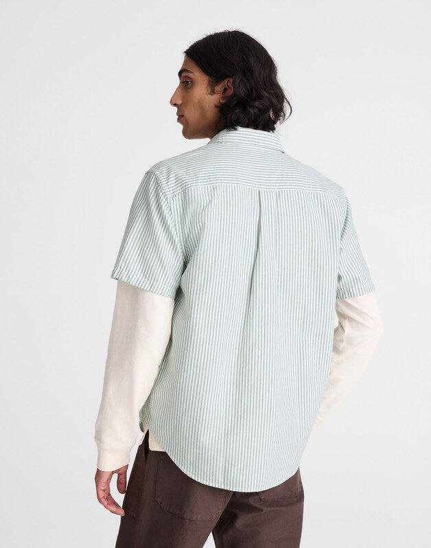 Short-Sleeve Single-Pocket Shirt in Allday Oxford STRIPE