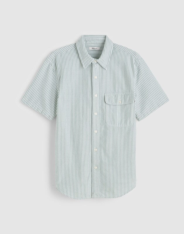 Short-Sleeve Single-Pocket Shirt in Allday Oxford STRIPE
