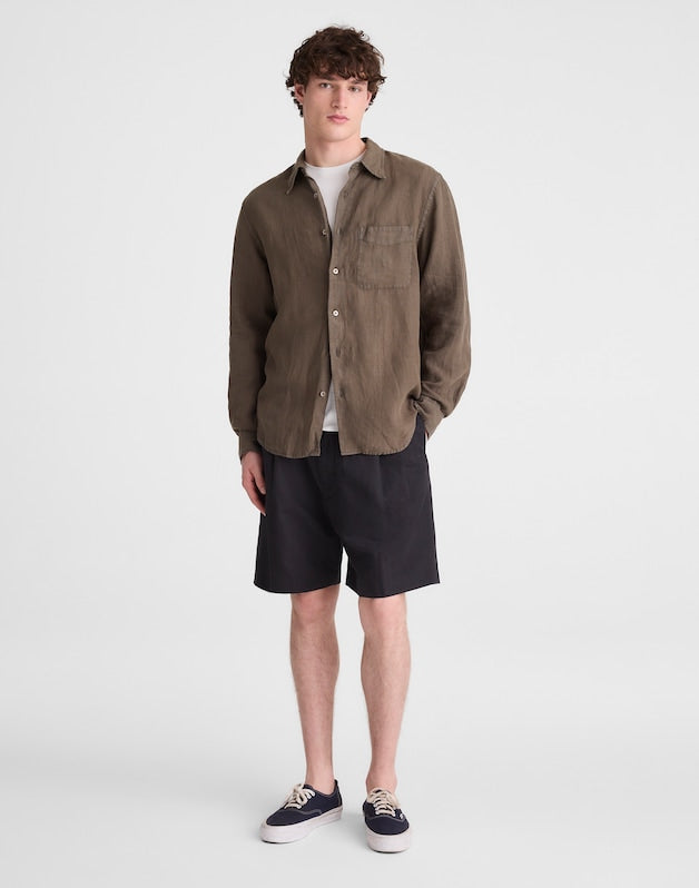 Button-Up Shirt in Linen CAPERS
