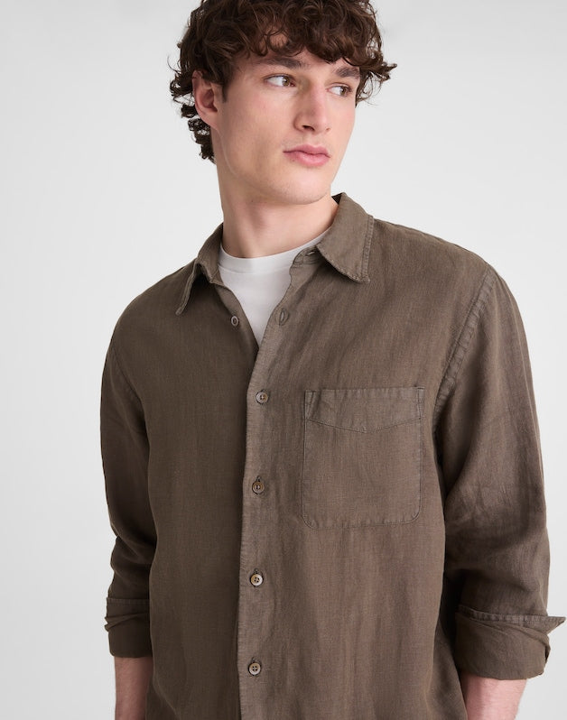 Button-Up Shirt in Linen CAPERS