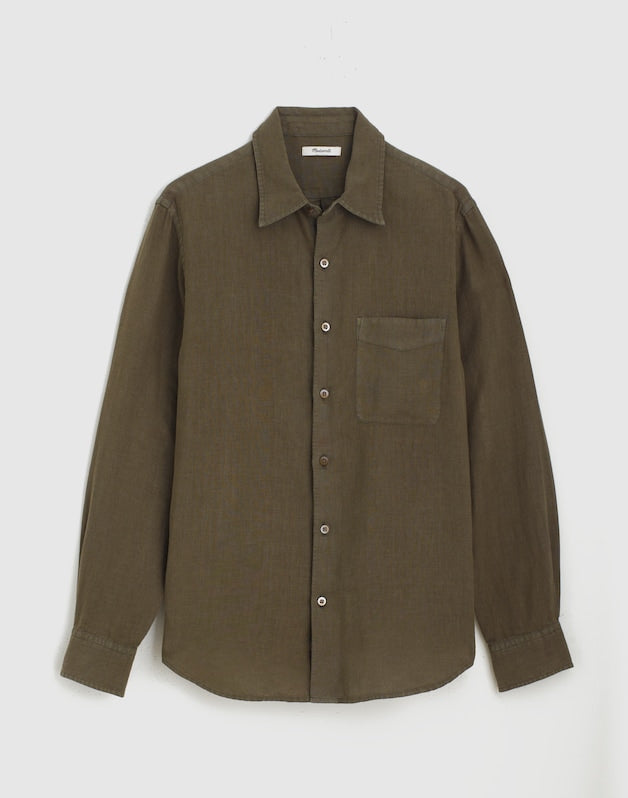 Button-Up Shirt in Linen CAPERS