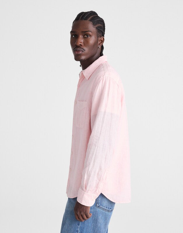 Button-Up Shirt in Linen PALEST BLOSSOM