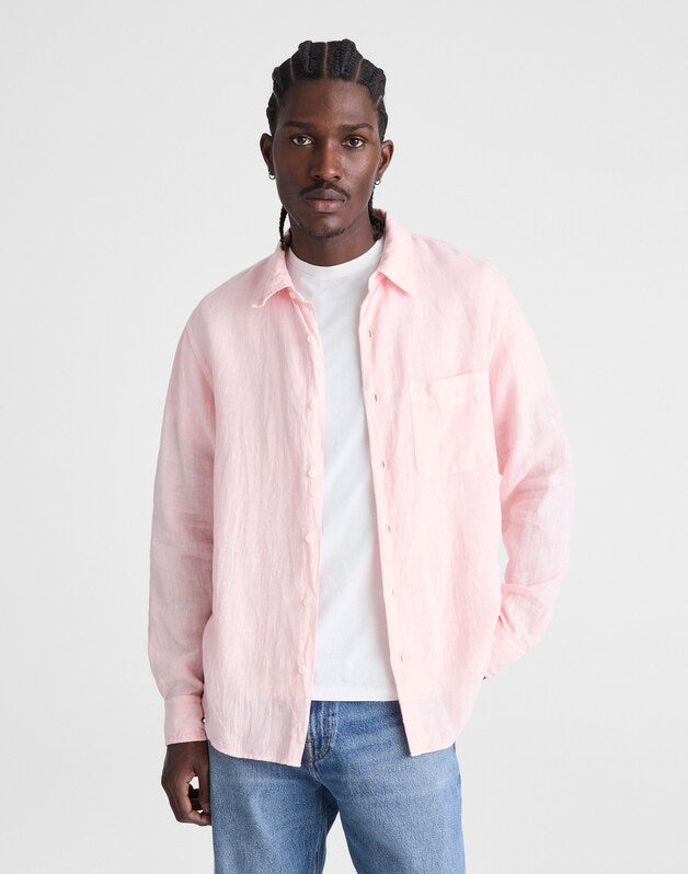 Button-Up Shirt in Linen PALEST BLOSSOM