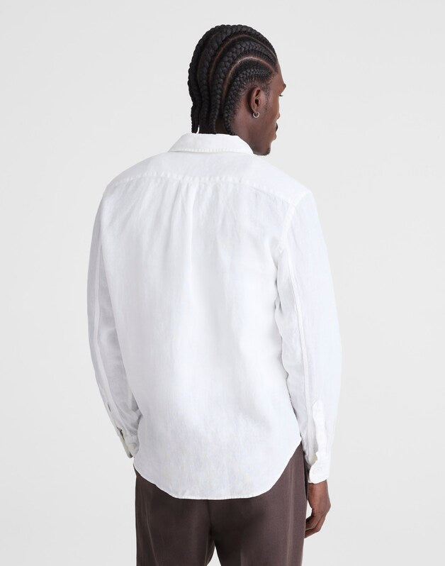 Button-Up Shirt in Linen WHITE