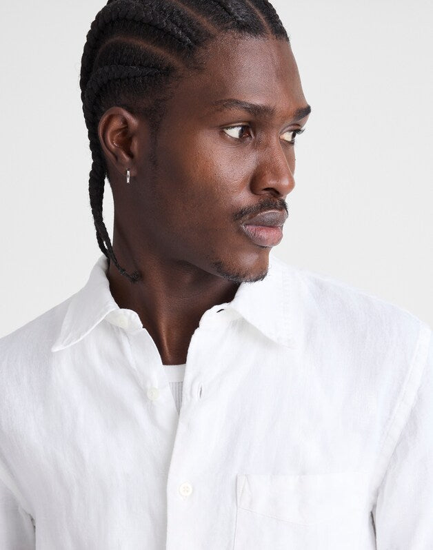 Button-Up Shirt in Linen WHITE