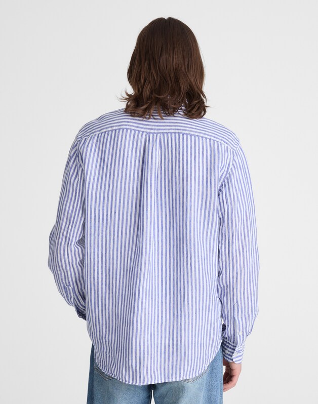 Button-Up Shirt in Linen STRIPE