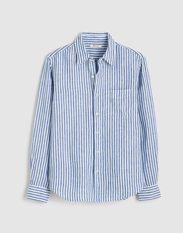 Button-Up Shirt in Linen STRIPE