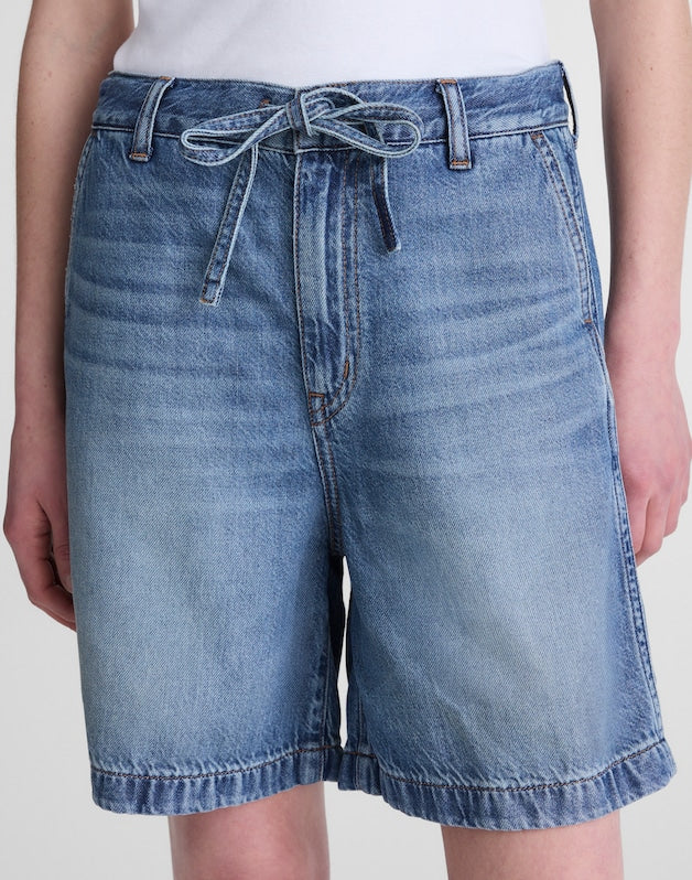 The Drawstring Short in Airy Denim PICKETT WASH