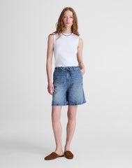 The Drawstring Short in Airy Denim PICKETT WASH