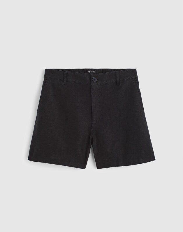 The Zoe Short in 100% Linen JET BLACK