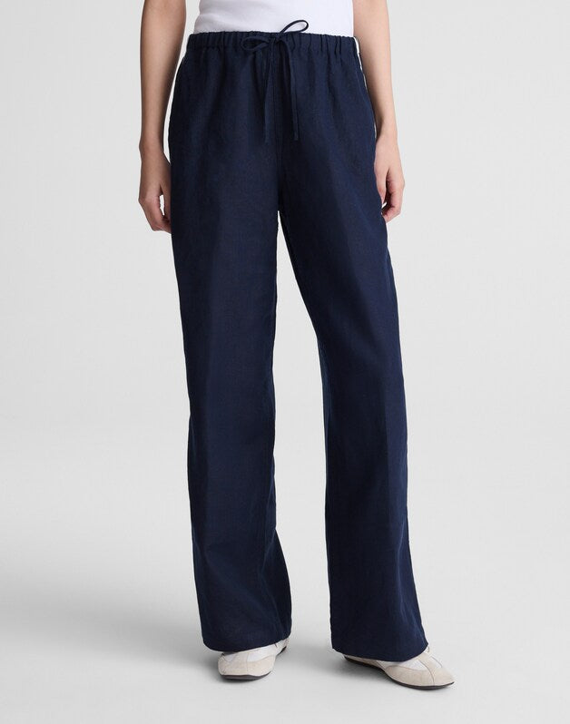 Pull-On Pants in 100% Linen CLASSIC NAVY