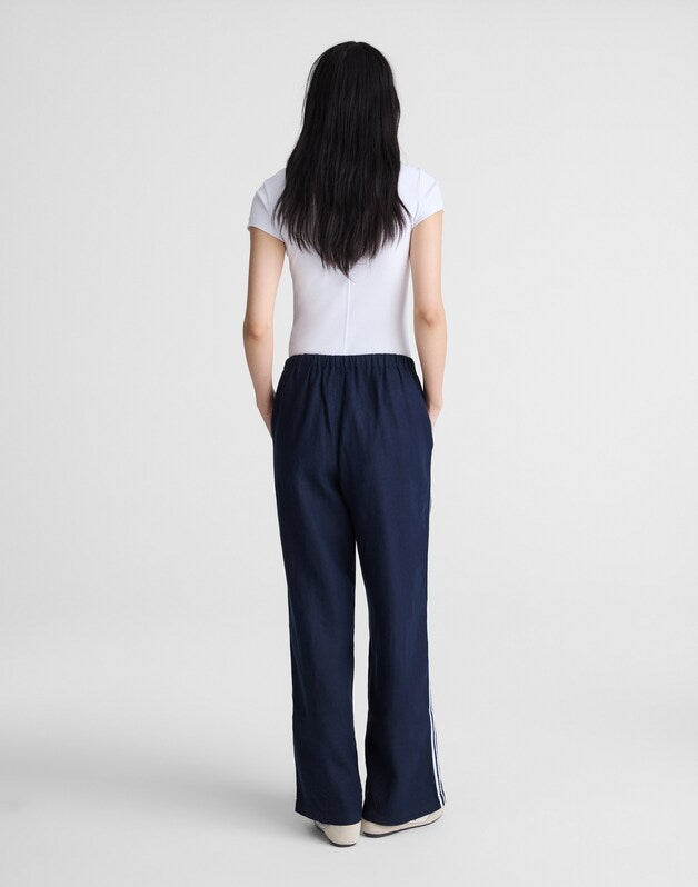 Pull-On Pants in 100% Linen CLASSIC NAVY