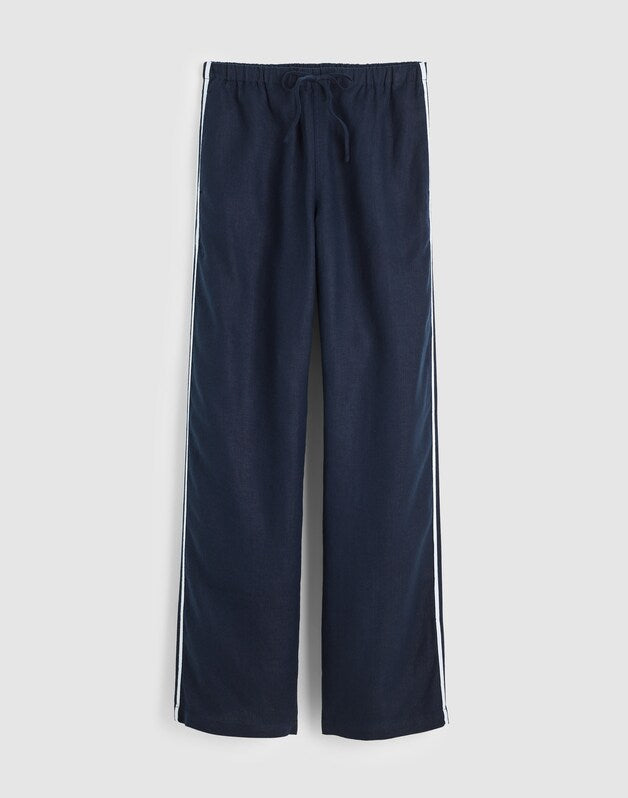 Pull-On Pants in 100% Linen CLASSIC NAVY