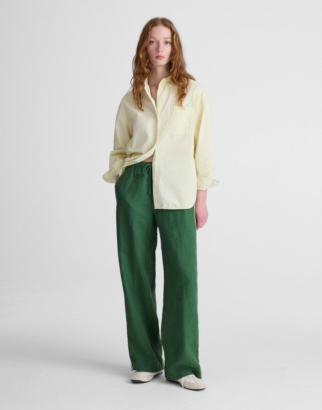 Pull-On Pants in 100% Linen GARDEN GREEN