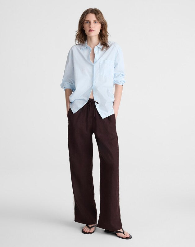 Pull-On Pants in 100% Linen COCOA