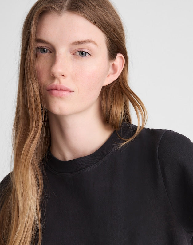 The Relaxed Tee in Vintage Jersey BLACK CHARCOAL