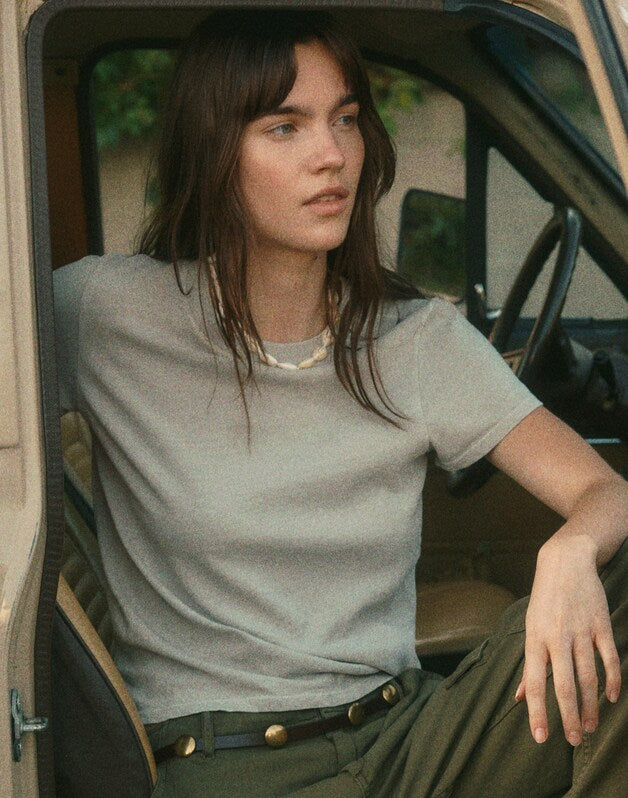 The Relaxed Tee in Vintage Jersey FOSSIL GREY