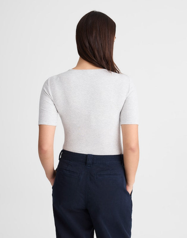 The 9-9 Tee in LuxeRib HTHR SLATE