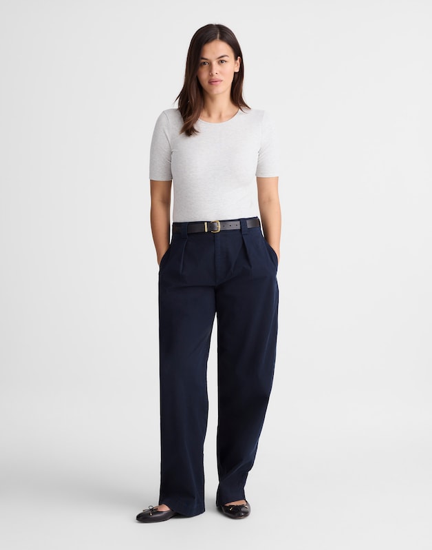 The 9-9 Tee in LuxeRib HTHR SLATE
