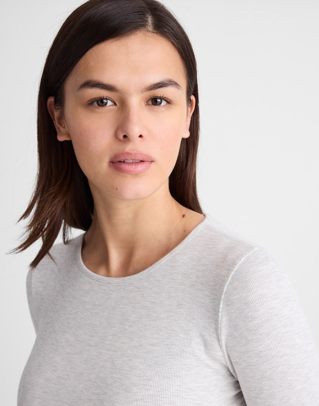 The 9-9 Tee in LuxeRib HTHR SLATE