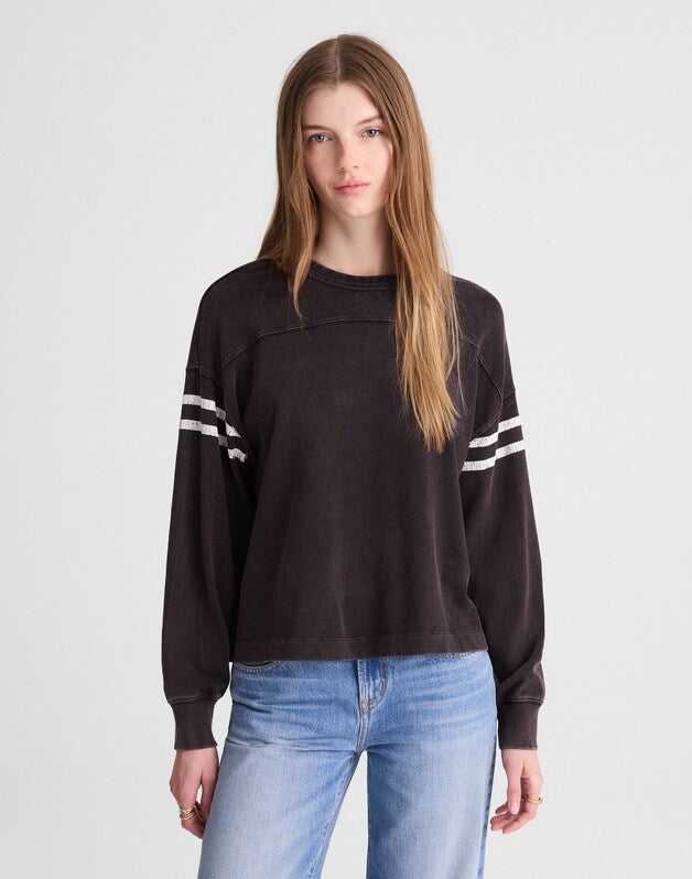 The Garment-Dyed Relaxed Crewneck Tee GRAPHIC STRIPES WHITE