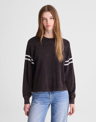 The Garment-Dyed Relaxed Crewneck Tee GRAPHIC STRIPES WHITE