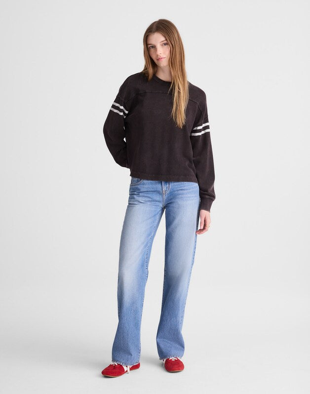 The Garment-Dyed Relaxed Crewneck Tee GRAPHIC STRIPES WHITE