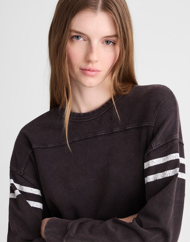 The Garment-Dyed Relaxed Crewneck Tee GRAPHIC STRIPES WHITE