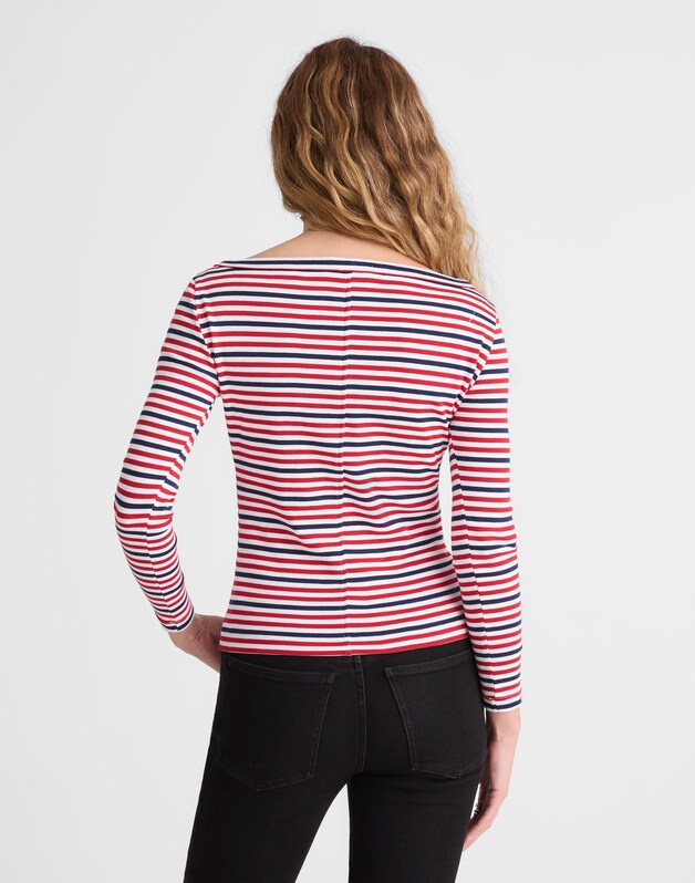 The '90s Boatneck Tee in Compact Cotton DEEP CRIMSON