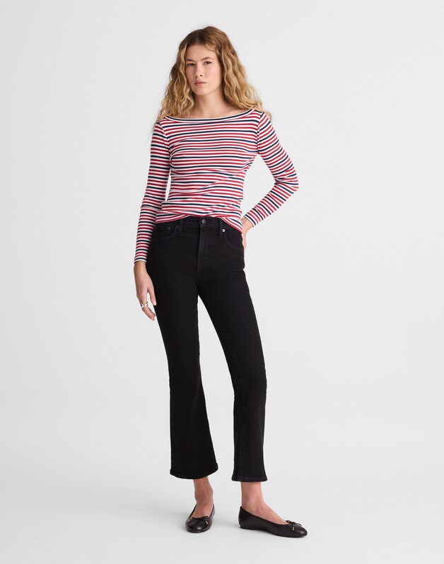 The '90s Boatneck Tee in Compact Cotton DEEP CRIMSON