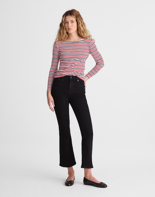 The '90s Boatneck Tee in Compact Cotton DEEP CRIMSON