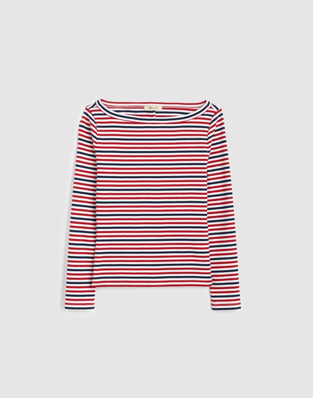 The '90s Boatneck Tee in Compact Cotton DEEP CRIMSON