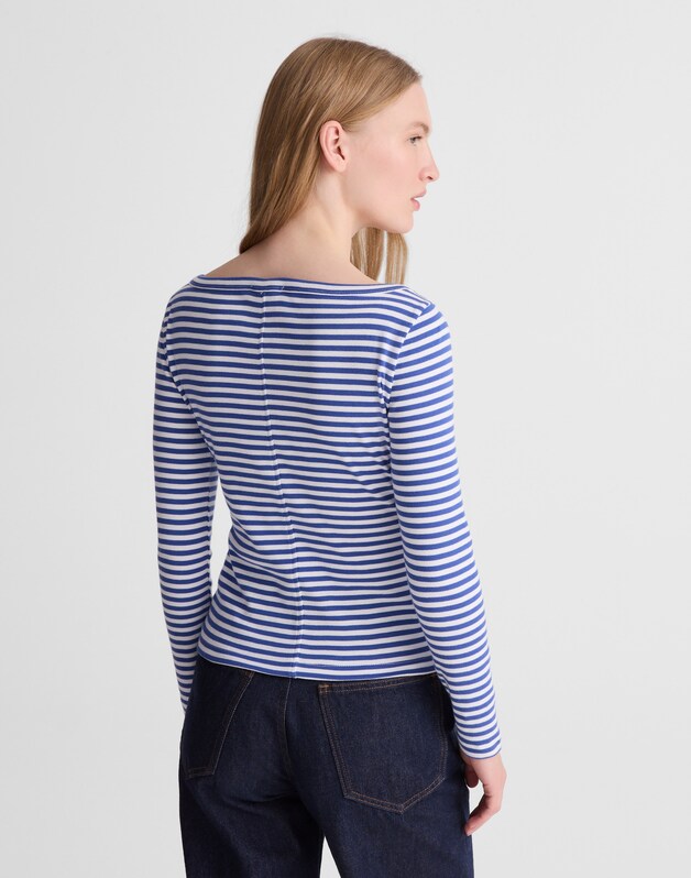 The '90s Boatneck Tee in Compact Cotton FRENCH BLUE