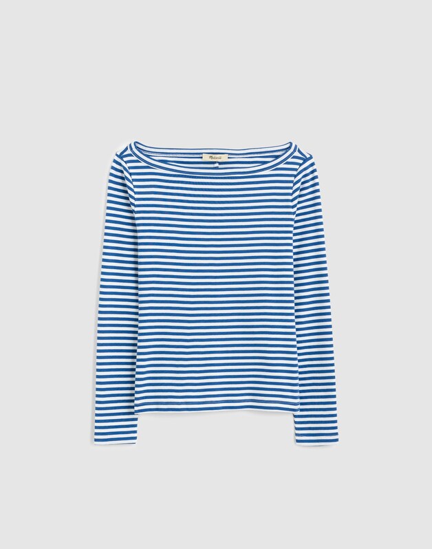 The '90s Boatneck Tee in Compact Cotton FRENCH BLUE
