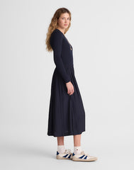 Ribbed Scoopneck Midi Dress CLASSIC NAVY