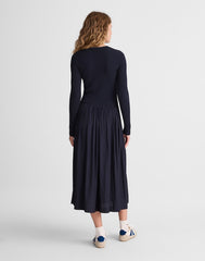 Ribbed Scoopneck Midi Dress CLASSIC NAVY