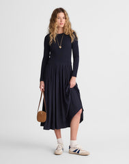 Ribbed Scoopneck Midi Dress CLASSIC NAVY
