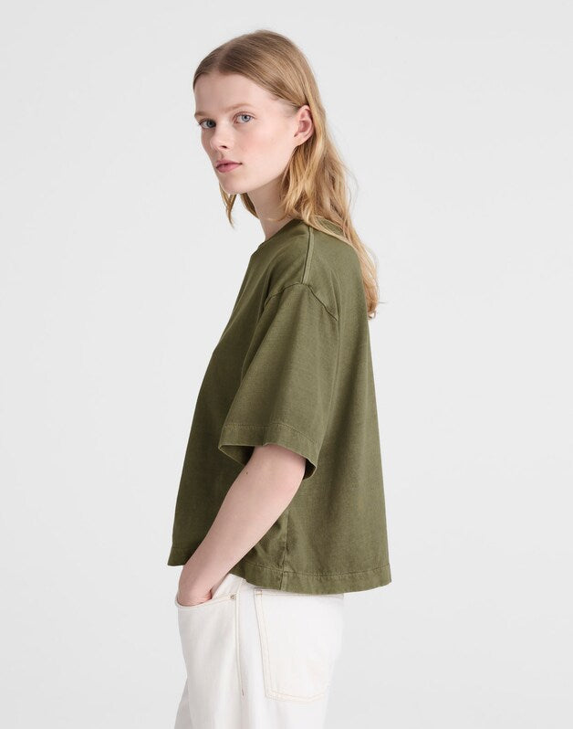 The Boxy Crop Tee in Allday Jersey FADED IVY