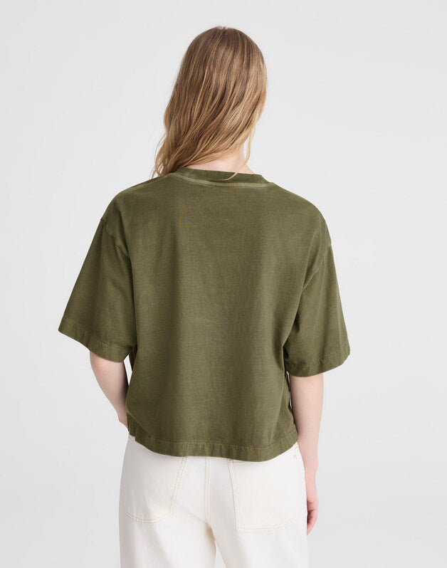 The Boxy Crop Tee in Allday Jersey FADED IVY