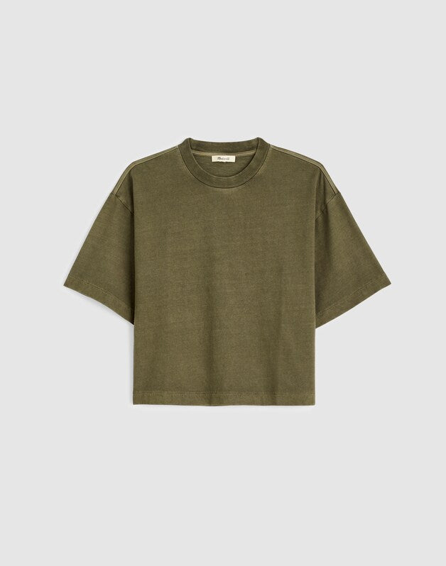 The Boxy Crop Tee in Allday Jersey FADED IVY