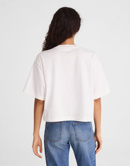 The Boxy Crop Tee in Allday Jersey WHITE
