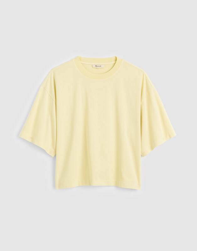 The Boxy Crop Tee in Allday Jersey SHEER PINEAPPLE
