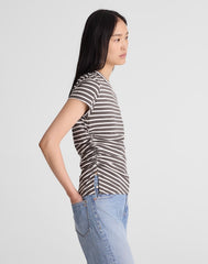 Asymmetric Ruched Tee in Allday Jersey PELICAN GREEN