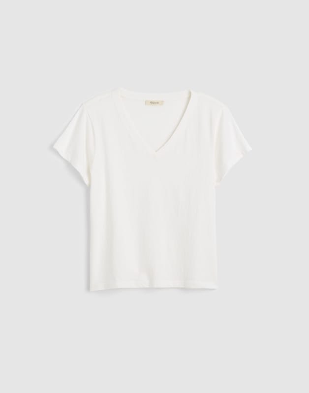 The Relaxed V-Neck Tee in Vintage Jersey WHITE